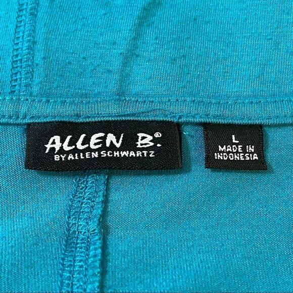 Allen B Blue Black Cream Color Block Sleeveless Round Neck Blouse size L - Picture 5 of 12